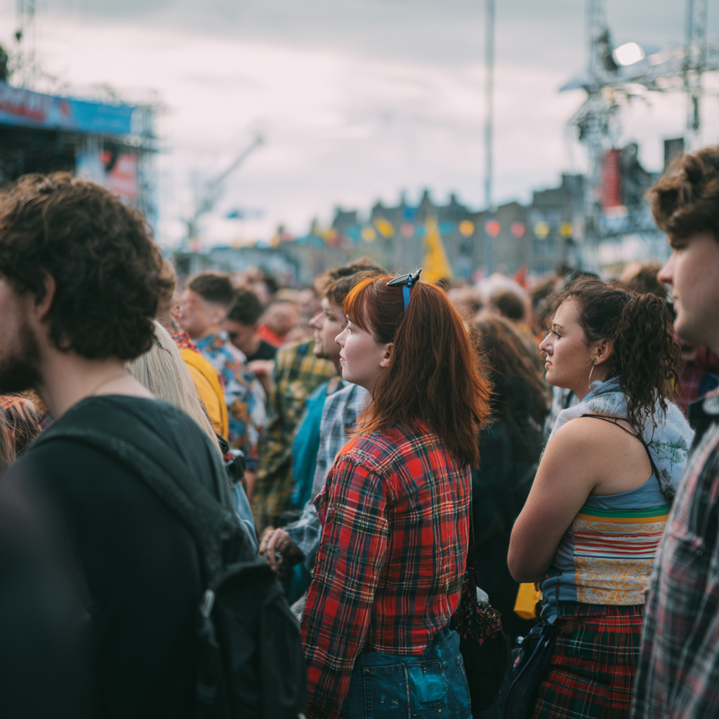 The Edinburgh Festival jwass001 photo picture from 35mm camera. crowd gathered at a sc 7ae5928a c20b 46c6 a148 ec77afbd40ca